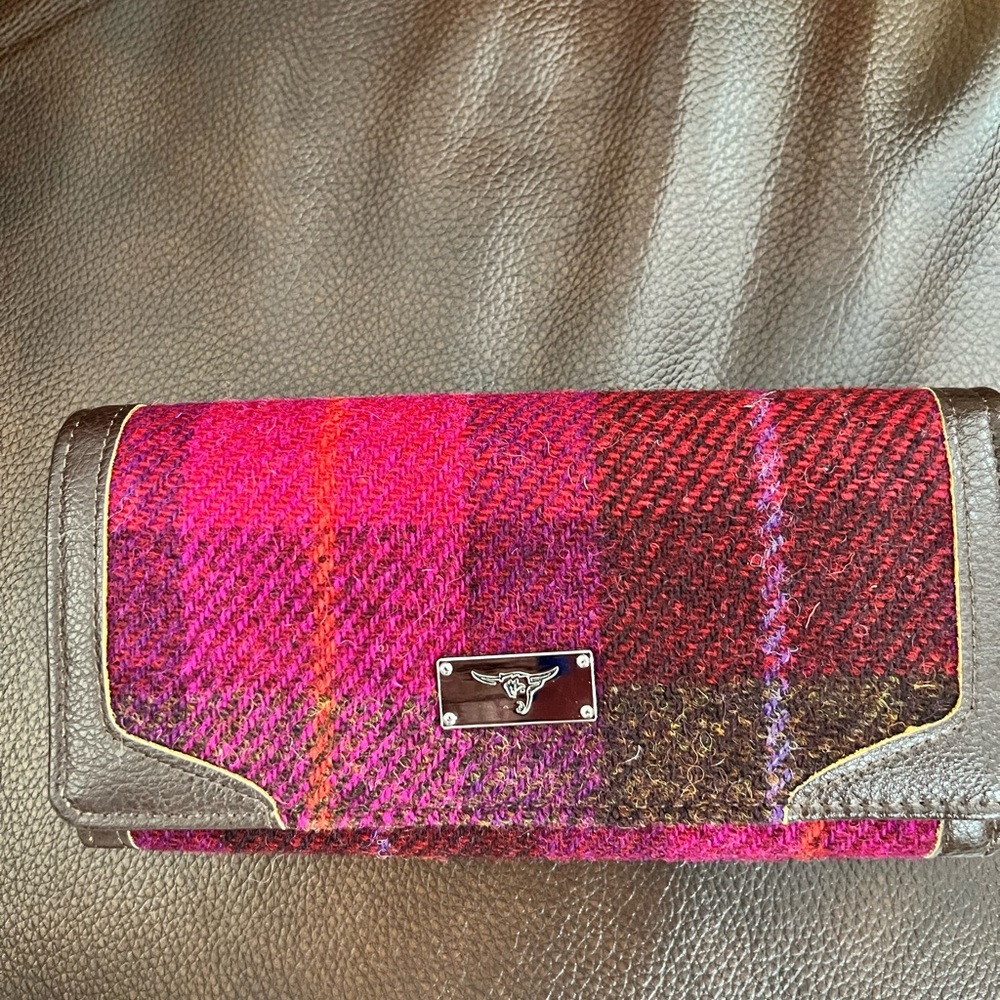 Harris Tweed Wallet - Pink and Brown Plaid Women's Wallet